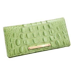 NEW BRAHMIN ADY BIFOLD ORGANIZER WALLET IN CUCUMBER LIME GREEN MELBOURNE LEATHER
